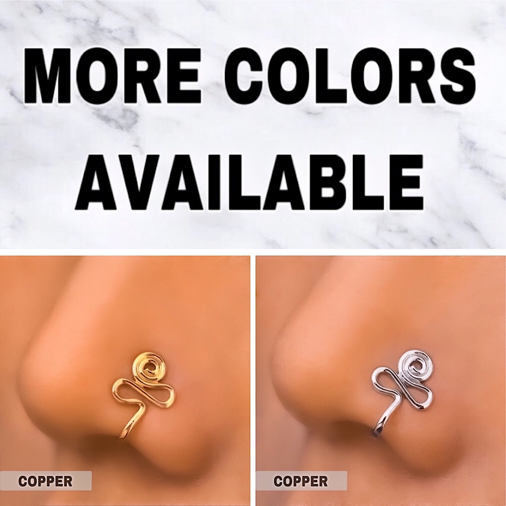 🔴𝟭𝟬/$𝟮𝟱🔴NEW Swirl Simple Fake Nose Ring - Picture 7 of 10